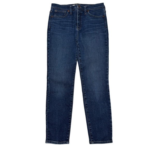 {Madewell} 11” High-Rise Skinny in Birchfield Wash Petite Stretch Denim Jeans - Picture 2 of 8